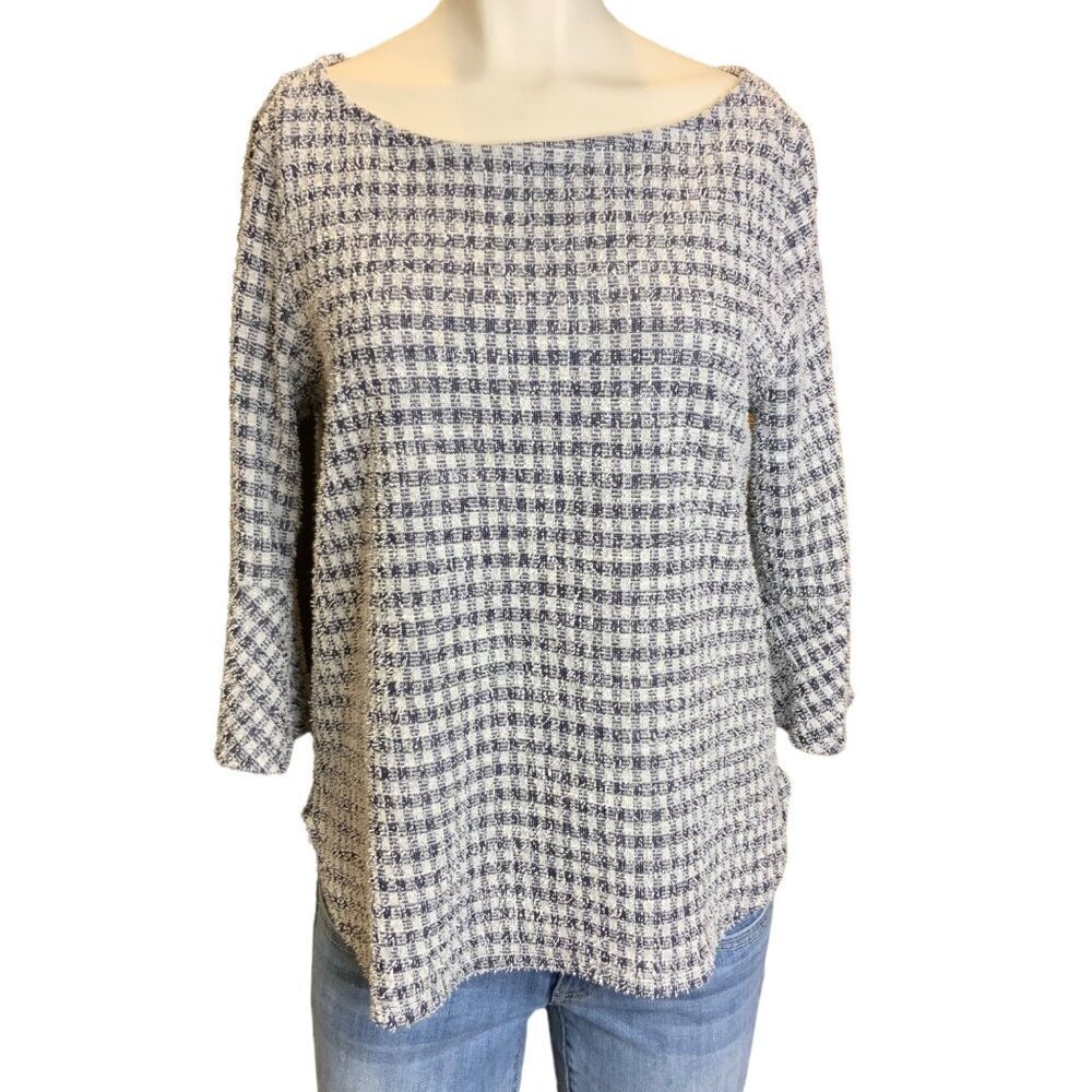 Green Envelope Woman's size large  Black/grey 3/4 bell sleeve Back zipper at nec